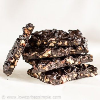 Low Carb Bacon and Pecan Dark Chocolate Bark